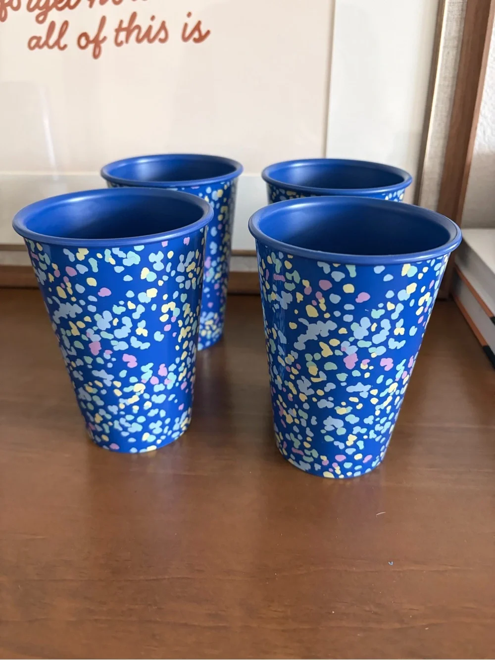 Set of 4 Room Essentials Blue Terrazzo Tumblers - 8oz - Recycled